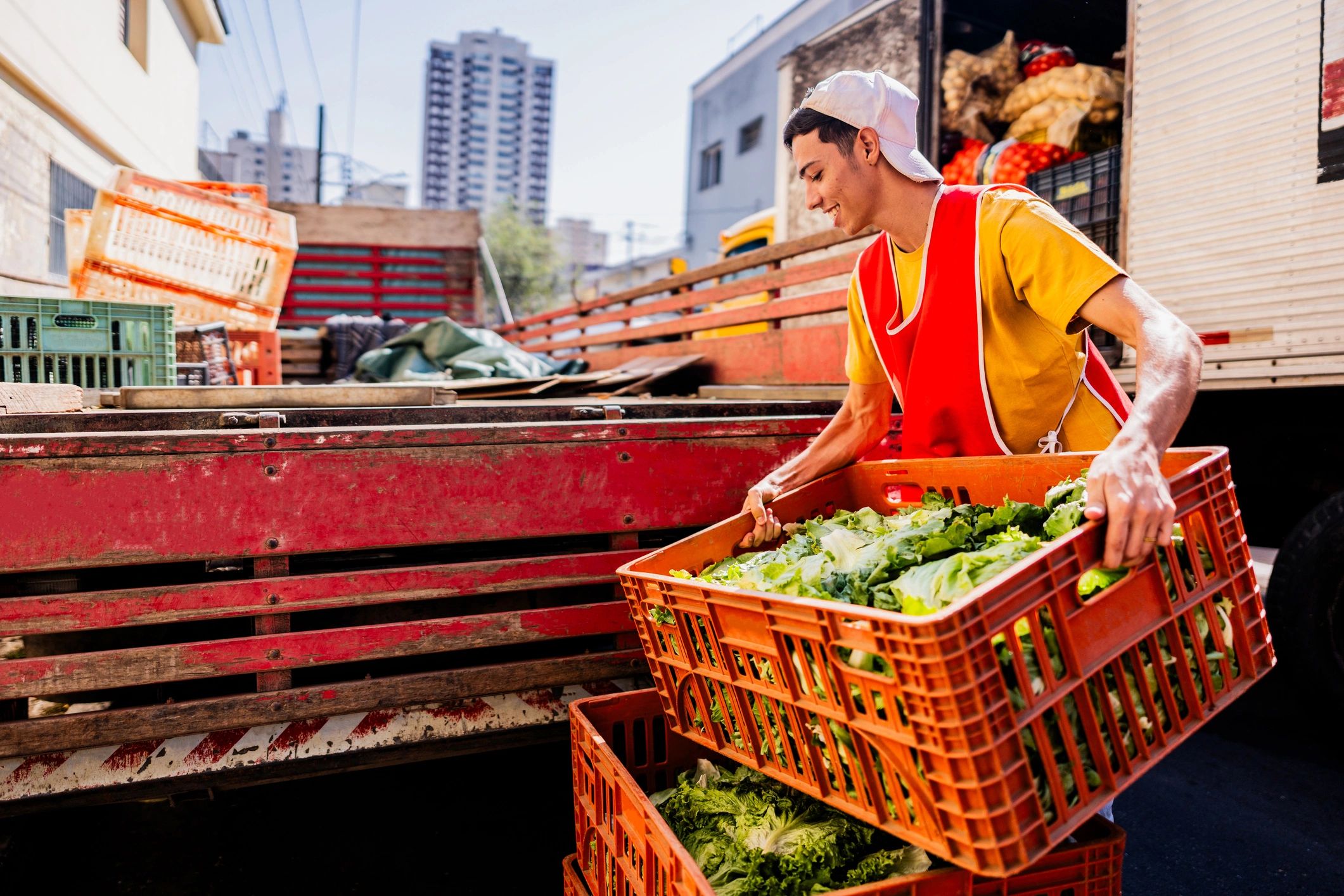 Handling and transporting fresh vegetables